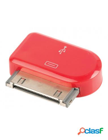 ADAPTADOR KABLEX CONECTOR APPLE 30 PINES / MICRO USB RED