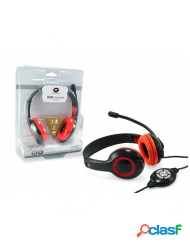 AURICULAR + MIC CONCEPTRONIC CHAT STAR USB 2.0 BLACK/RED
