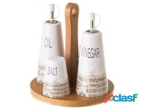Aceitera HOGAR Y MÁS Juego De Vinagrera Pimentero Y Roble