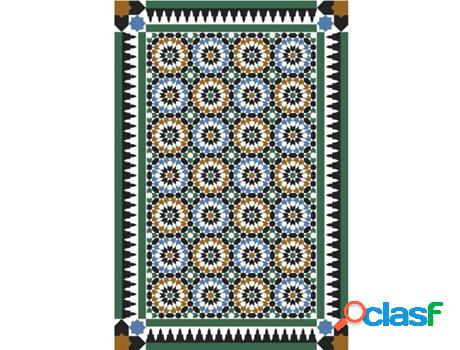 Alfombra OEDIM Mosaico de Azulejos 5 (Verde y Azul -