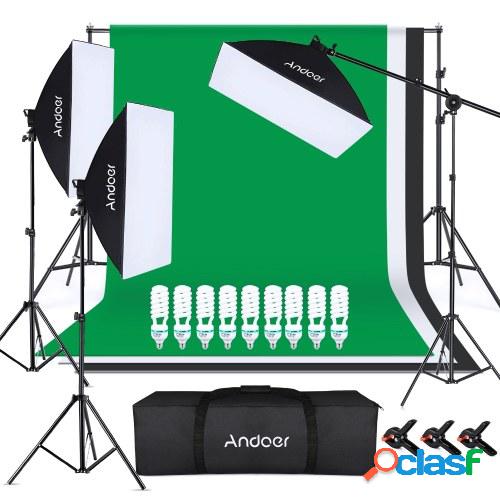 Andoer Photography Kit 1.8 * 2.8M Negro Blanco Verde