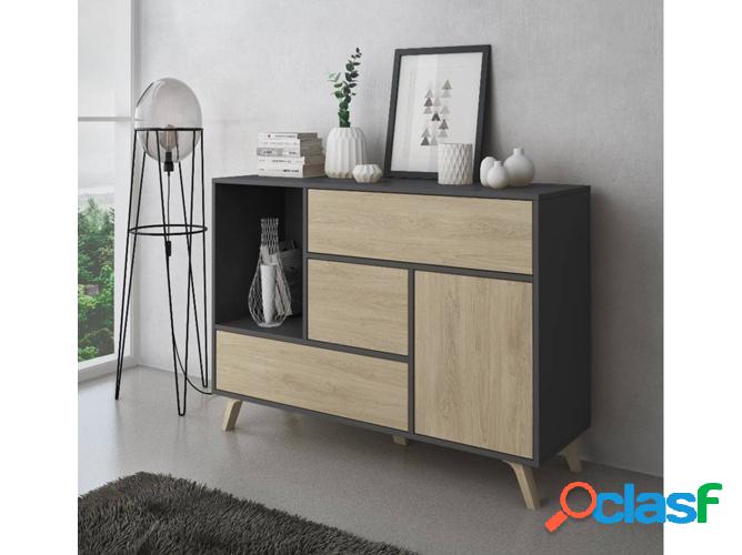 Aparador SKRAUT HOME BUFFETWINDGRISPUCC (Gris - melamina -