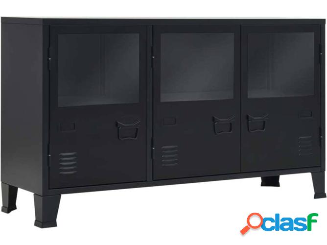 Aparador VIDAXL Metal estilo industrial Negro (120x35x70 cm)