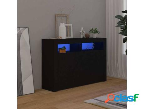 Aparador VIDAXL con Luces LED (Negro - Madera Aglomerada -