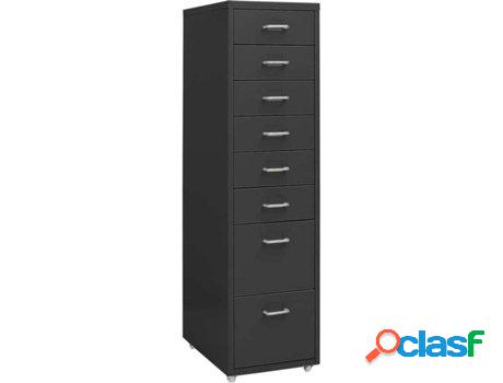 Archivador Móvil VIDAXL Gris Oscuro (28 x 41 x 109 cm -