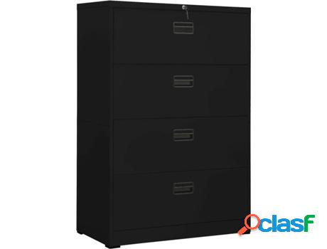 Archivador VIDAXL Negro (90 x 46 x 134 cm - Acero)