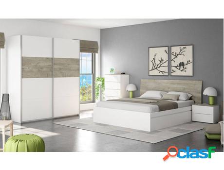 Armario HABITDESIGN Aikos (Blanco y Roble - Melamina -