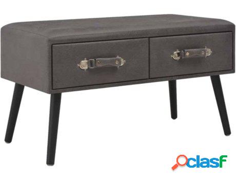 Banco VIDAXL cajones 80 cm cuero artificial gris