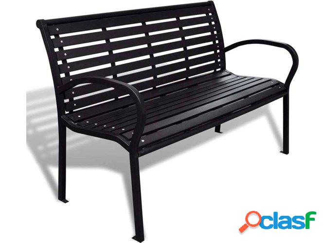 Banco de Jardín VIDAXL 41556 125 cm Acero y Wpc Negro