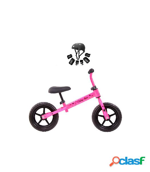Bicicleta De Iniciación Baby Star Sin Pedales Rosa Fluor