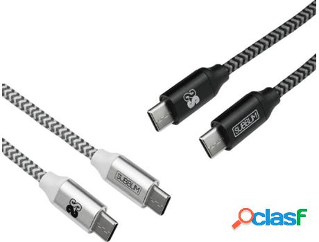 Cable SUBBLIM 72 (USB - 1m - Negro - 2Un)