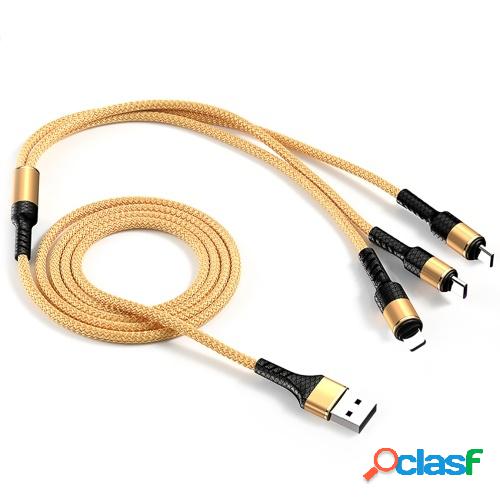 Cable de carga USB 3 en 1 Línea de cargador múltiple Tipo