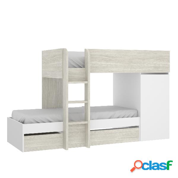 Cama Tren Dekit Move Gris y Blanco 150x253x111cm