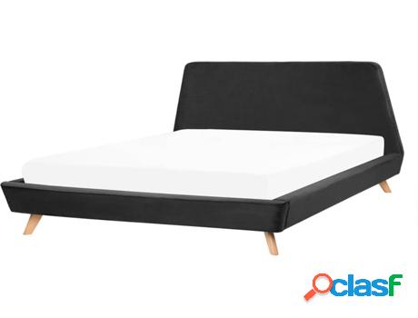 Cama Vienne (Negro - Terciopelo -220x200x103 cm)