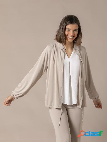 Camisa punto fluido para conjunto Beige