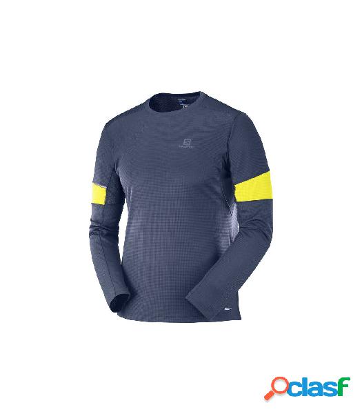 Camiseta Salomon Agile LS Hombre Azul Noche Azul S