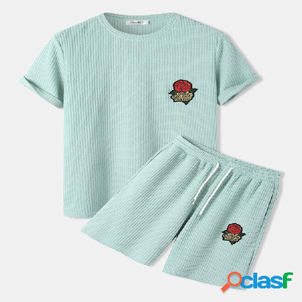 Camiseta de manga corta y pantalones cortos de punto con