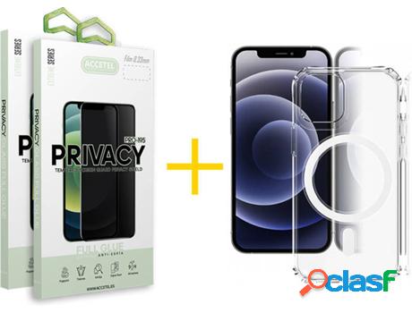 Carcasa + 2 Protectores de Vidrio Anti-Spy iPhone 13 Pro Max