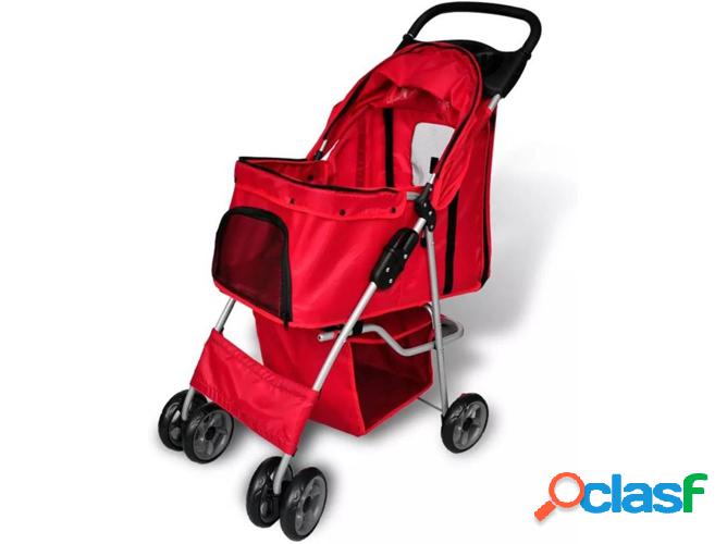 Carrito para Perros VIDAXL Impermeable (Rojo - Acero)