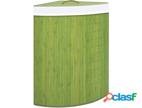 Cesto para Ropa VIDAXL 60 L (Verde - Bambú - 52,3x37x65 cm)