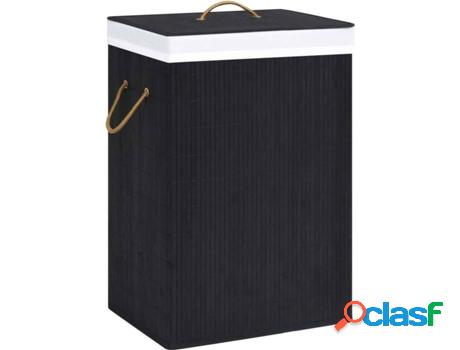 Cesto para Ropa VIDAXL 72 L (Negro - Bambú - 40x30x60 cm)