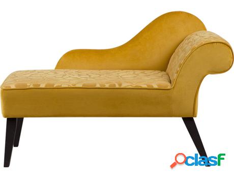 Chaiselongue Biarritz (Amarillo - Terciopelo -56x116x78 cm)