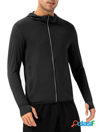 Chaqueta con capucha para hombre con cremallera completa y