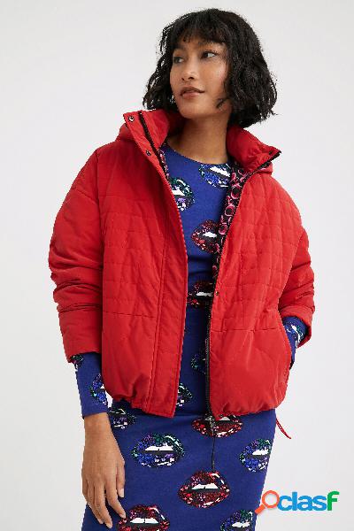 Chaqueta corta acolchada capucha