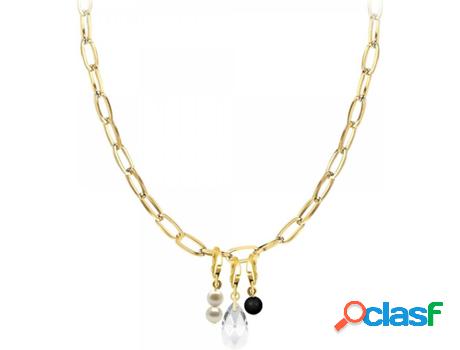 Collar SC_BOHEME Cristales (Acero - Dorado - 34cm)