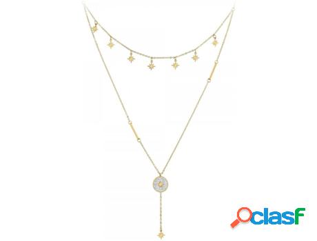 Collar SC_BOHEME Cristales (Acero - Dorado - 39cm)