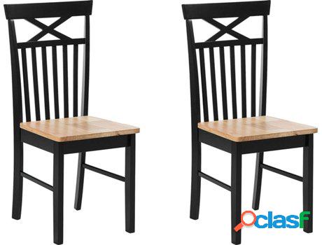 Conjunto 2 Silla Houston (Negro - Madera -45x44x94 cm)