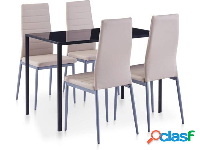 Conjunto cenar VIDAXL capuchino (5 piezas)