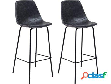 Conjunto de 2 Bancos FEBRONIE Brooklyn Vintage (Gris -