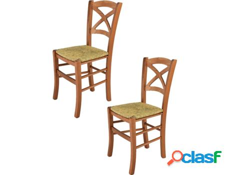 Conjunto de 2 Sillas T M C S Cross 330CI (Marrón - 88x43x46