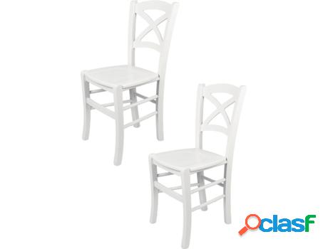 Conjunto de 2 Sillas T M C S Cross (Blanco Lacado - 88x43x46