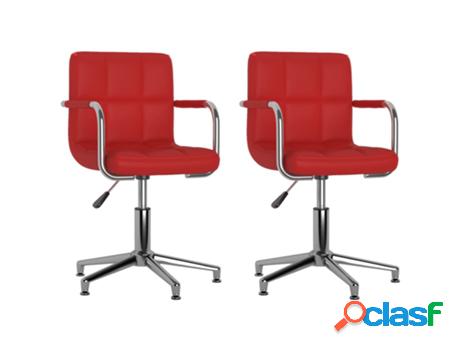 Conjunto de 2 Sillas de Comedor VIDAXL Giratórias (Rojo -