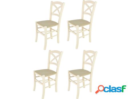 Conjunto de 4 Sillas T M C S Cross 332AB-NL021 (Blanco -