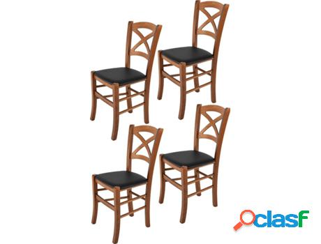 Conjunto de 4 Sillas T M C S Cross 332NO-110-PN901 (Marrón