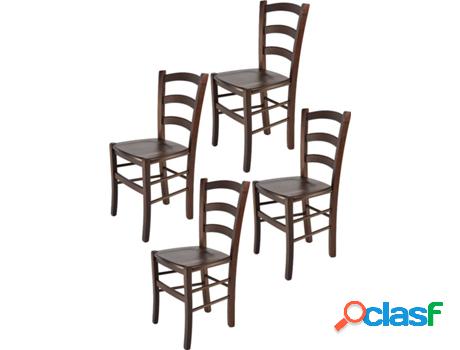 Conjunto de 4 Sillas T M C S Venice (Marrón Nuez Oscuro -