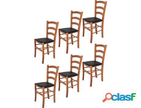 Conjunto de 6 Sillas T M C S Venice 322CI-PN901 (Marrón -