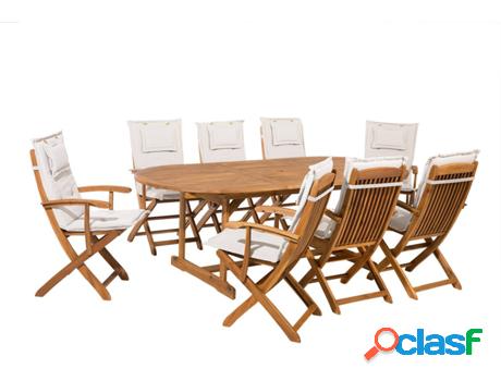 Conjunto de Jardín Maui Mesa (Marrón - Madera de Acacia