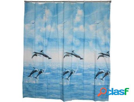 Cortina HOGAR Y MÁS Original De Azul Ideal Para Ducha
