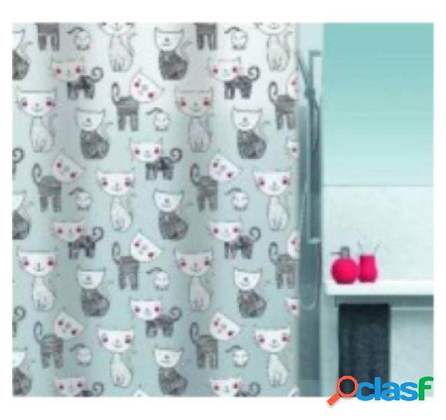 Cortina de baño Spirella de Peva Mizzy Black 180x200cm