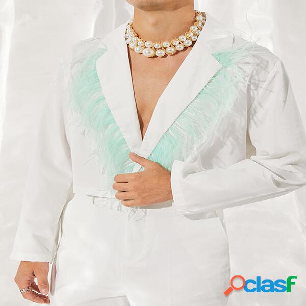 Crop de hombre con flecos de plumas Camisa