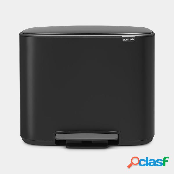 Cubo de basura Brabantia Bo Pedal Bin Matt Black 11+23L