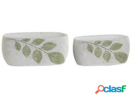 Decoración HOGAR Y MÁS Hojasleaf (25x14x11cm - cemento)