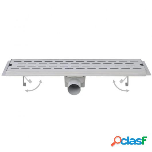 Desagüe ducha lineal 2 pzs curvas 630x140 mm acero