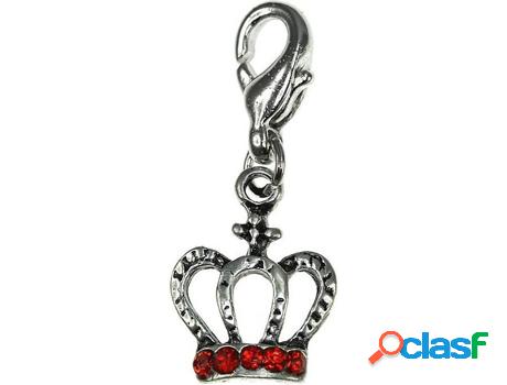 Dije SC_CRYSTAL (bañado a rodio - Rojo - 10 mm x 15mm)
