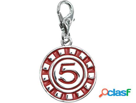Dije SC_CRYSTAL (bañado a rodio - Rojo - 17 mm x 17 mm)