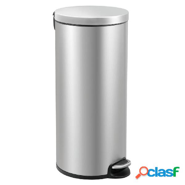 EKO Cubo de basura de pedal Serene 30 L plateado mate